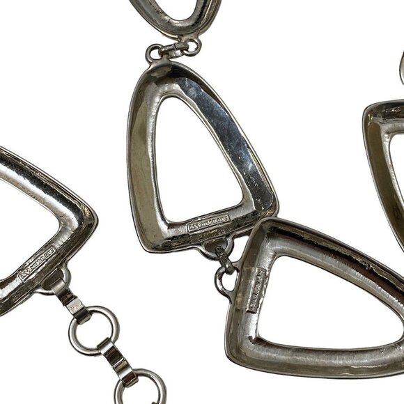 Link Chain Belt Silvertone Metal Made in Italy One Size Adjustable 40" Long - Picture 10 of 12